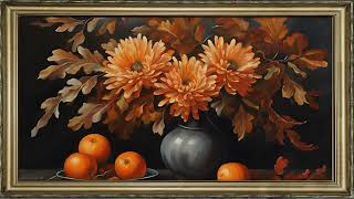 FRAMED TV ART RUSTIC FALL FLORALS 4K AUTUMN SCREENSAVER FRAME TV HACK FREE COZY DECOR BACKGROUND [upl. by Slaby539]