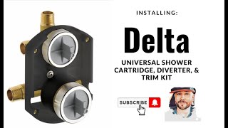 Installing Delta Shower Cartridge Diverter and Trim [upl. by Ynaffyt880]