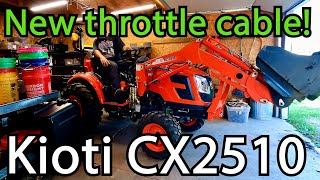 Fixing broken throttle cable on Kioti CX2510 tractor Taking apart dash [upl. by Aizat]