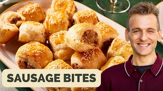 Puff Pastry Sausage Bites  A perfect appetizer recipe [upl. by Synn]