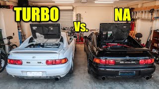 MR2 NA Vs MR2 TURBO Race  Engine Bay Comparison [upl. by Adiahs148]