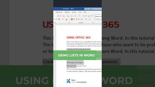 Using Lists in Word microsoft kacelitutorials microsoftoffice [upl. by Egduj]