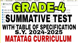 Summative Test  MATATAG Curriculum [upl. by Onurb949]