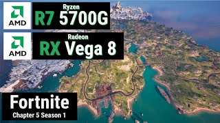 Ryzen 7 5700G  Vega 8 iGPU vs FORTNITE [upl. by Storfer]