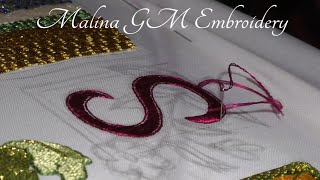 HAND EMBROIDERY  MONOGRAM S satin stitch [upl. by Etnohs]