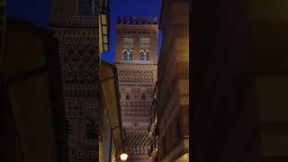 Night Walk in Teruel  Mudejar Architecture Towers shorts teruel [upl. by Lemrac682]