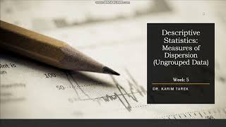 Measures of Dispersion Range  Variance Standard deviation and coefficient of variation part 1 [upl. by Ttehr]