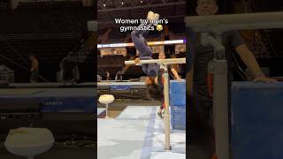 Female gymnasts try parallel bars 😳gymnast gymnastics olympics gymnasts gym fail fails d1 [upl. by Jeminah]