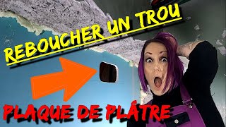 TUTODIY  Comment reboucher facilement un trou dans une plaque de plâtre [upl. by Tarah]