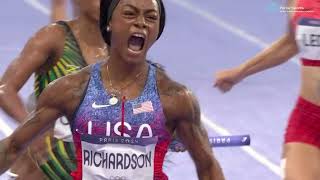 Womens 4x100m Relay Final Paris 2024 Olympics olympics2024 shacarririchardson 4x100m [upl. by Gone]