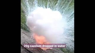 Reaction 20g caesium dropped in water [upl. by Anitnuahs661]