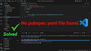 How to fix no pubspecyaml file found  Resolve Error pubspecyaml not Found in flutter [upl. by Binky172]