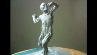 Super Sculpey Ecorche Figurine SculptingPart 3434 [upl. by Kosey]