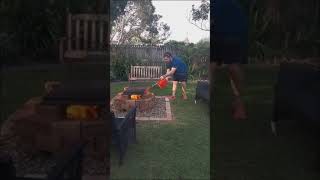 Guy pours gasoline in fire pit 🔥🔥🔥🔥🧨 [upl. by Stovall271]