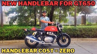 Continental GT 650 gets new handlebar  No more back pain now  Isko laga daala to life Jhingalala [upl. by Ylrrad]