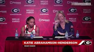 Georgia Womens Basketball  Postgame Press Conference vs Ga State  Coach Abe and Asia Avinger [upl. by Ellerd693]