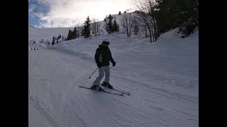 Skiing in Avoriaz in January 2024 from the top of Tour chair lift to Lindarets via Combe A Floret [upl. by Ocihc]