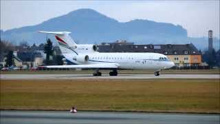 Yakovlev YAK42 landing and takeoff Salzburg Airport [upl. by Saxet]