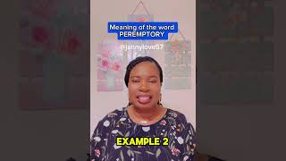 What is the meaning of the word peremptory englishteacher vocabulary shorts [upl. by Lust]