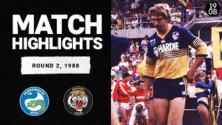 Parramatta Eels v Balmain Tigers  Round 2 1988  Classic Match Highlights [upl. by Nylsor]