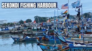 A Day In Sekondi Fishing Harbour Tour Video  TakoradiGhana🇬🇭 [upl. by Rissa]