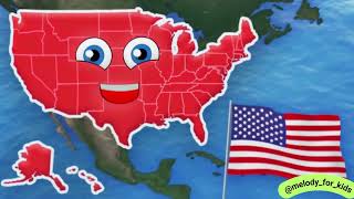 50 US States Song  Fun Learning for Kids  Melody for kids [upl. by Hanimay44]