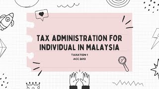 Tax Administration For Individual in Malaysia  Taxation 1 ACC2613 [upl. by Neneek]