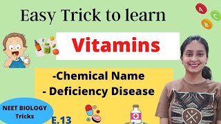 Vitamins Short trick  Deficiency Diseases  Mnemonics [upl. by Abott873]