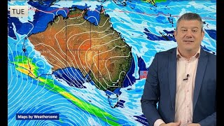 OZ Colder windier wetter in south  but settled elsewhere [upl. by Arbrab874]