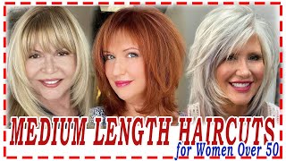 25 Best💕Hairstyles 2024 for Women Over 50 to Look Youngermedium length haircuts [upl. by Naegem]