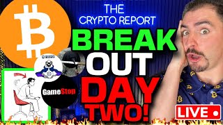 GameStop SHORT SQUEEZE DAY TWO Bitcoin FEAR Meme Coin Mania CONTINUED [upl. by Einhapets]