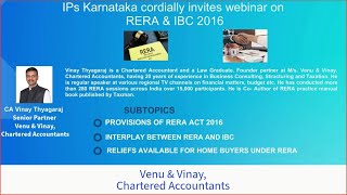 RERA amp IBC 2016 by CA Vinay Thyagaraj [upl. by Damle]