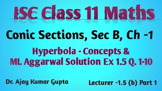 quotISC Class 11 Maths Hyperbola Concepts  ML Aggarwal Solutions Ex14 Q110  Conic Sections Ch 1quot [upl. by Casteel666]