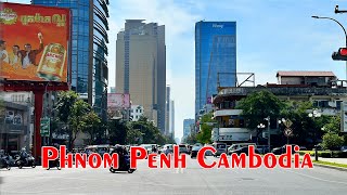 Phnom Penh City Cambodai Tourism Preah Monivong Blvd Street View [upl. by Otsirave]