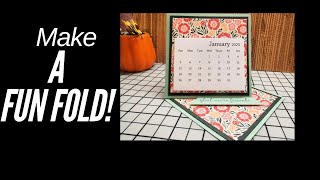 How to Make a Fun Fold Easel Desk Calendar or Card [upl. by Noved]