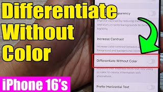 🌙 iPhone 1616 Pro Max How to EnableDisable Differentiate Without Color [upl. by Sussi]