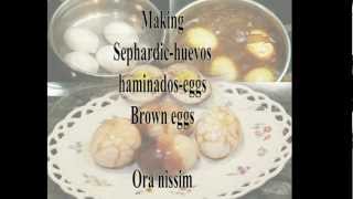 Making Sephardichuevos haminadoseggs brown eggs for the High Holidaymp4 [upl. by Cassidy]