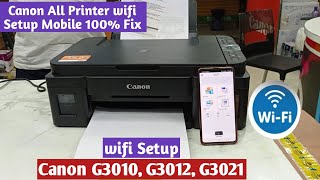 How to setup mobile wifi on canon G3010 printer  Canon G3010 wifi setup [upl. by Francesca]