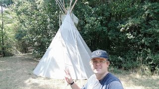 Tipi Stoff Indianerzelte im Wald Guttenberg Würzburg von Waldkindergarten das Öffentlich ist [upl. by Juni]