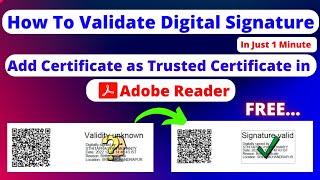 How To Validate Digital Signature in PDF Document  PDF document Digital Signature Validation [upl. by Ecirtael568]