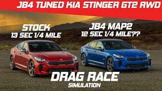 JB4 Tuned Kia Stinger GT2 vs Stock  Drag Race  14 Mile  060  Visualizer [upl. by Head]