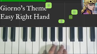 Giornos Theme  Easy Piano Right Hand [upl. by Suiravaj6]