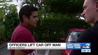 LIVE Body Cam Captures Two Cape Coral Police Officers Lifting Car Off Man Trapped Underneath [upl. by Jeffie991]