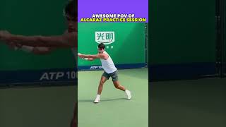 ALCARAZ GREAT PRACTICE SESSION COURT LEVEL POV tennis shorts [upl. by Htebezile232]