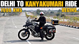 Delhi To Kanyakumari 7000 KMS South India Ride Begins  EP01 Delhi To Indore  BMW F850 GSA [upl. by Yelknirb]