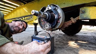 Replacing Trailer Brakes [upl. by Ahsinrats]