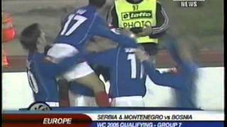 2005 October 12 Serbia and Montenegro 1Bosnia 0 World Cup qualifiermpg [upl. by Jonati]