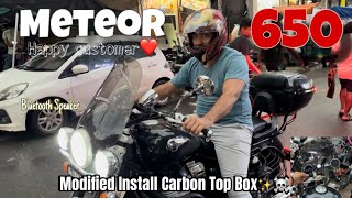 Fully Modified Super Meteor 650 Installed Carbon Top Box amp Bluetooth Speaker 🔈  Bike Riders🔥 bike [upl. by Adhern]