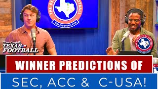 Predicting WINNERS of the SEC ACC amp CUSA  The Republic of Football [upl. by Aicekat]