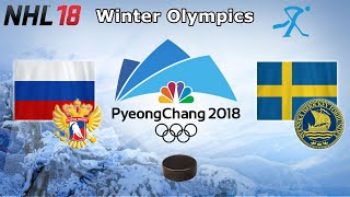 Winter Olympics 2018  Russia vs Sweden  Quarterfinal  NHL 18 [upl. by Bock]